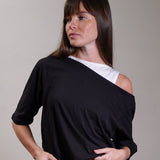 Off-Shoulder Jersey Slouch Top 100% Cotton