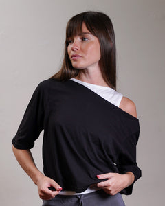 Off-Shoulder Jersey Slouch Top 100% Cotton