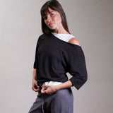 Off-Shoulder Jersey Slouch Top 100% Cotton