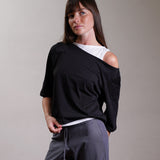 Off-Shoulder Jersey Slouch Top 100% Cotton