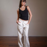 Pleated Linen Trousers 100% Linen
