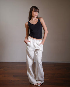 Pleated Linen Trousers 100% Linen