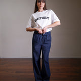 Pleated Denim Trousers 100% Cotton