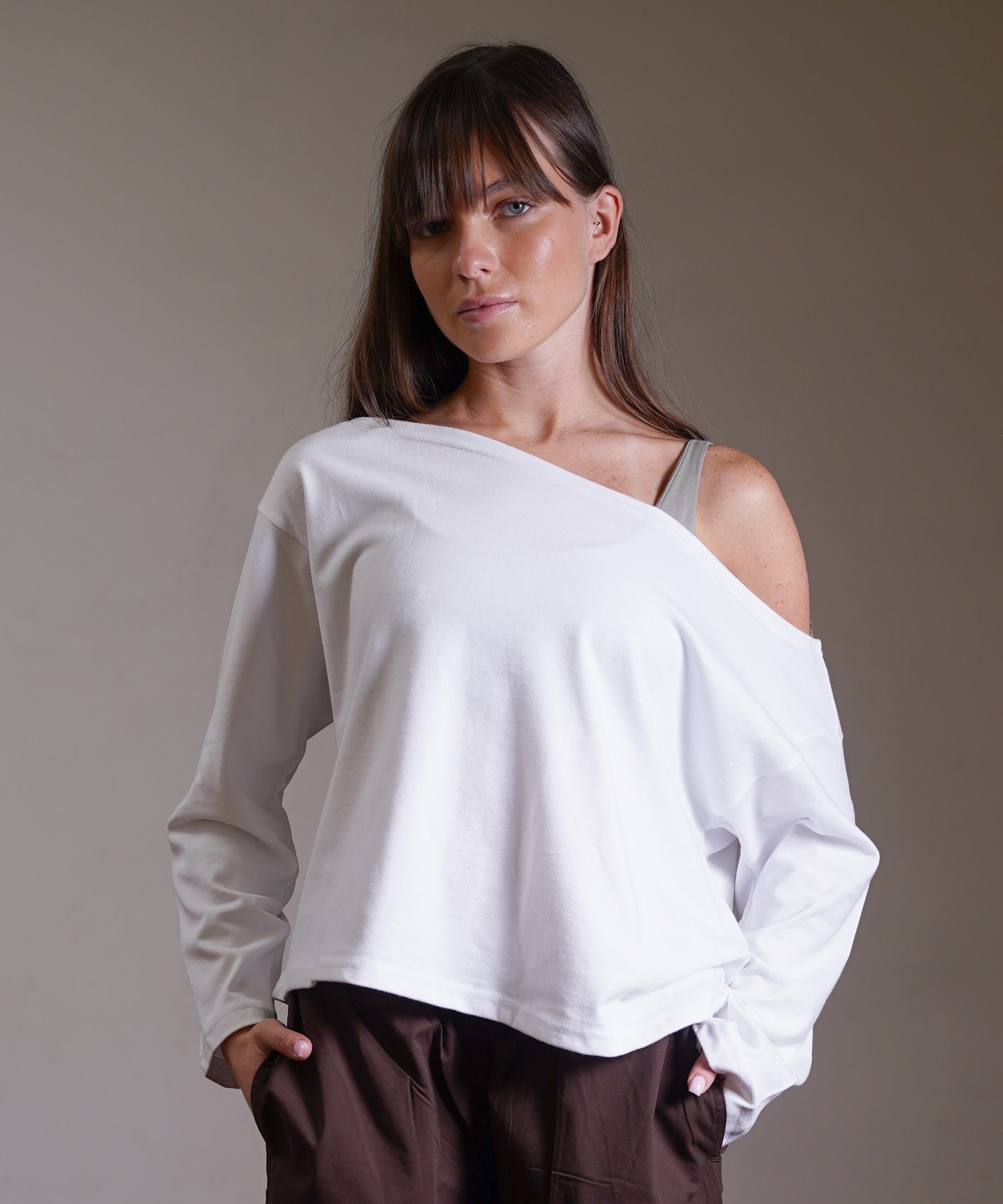 Oversized Off Shoulder Top 100% Cotton