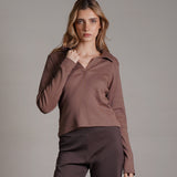 חולצת קולר ארוכה 100% כותנה