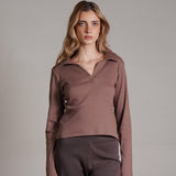 חולצת קולר ארוכה 100% כותנה