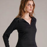 חולצת קולר ארוכה 100% כותנה