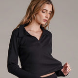 חולצת קולר ארוכה 100% כותנה