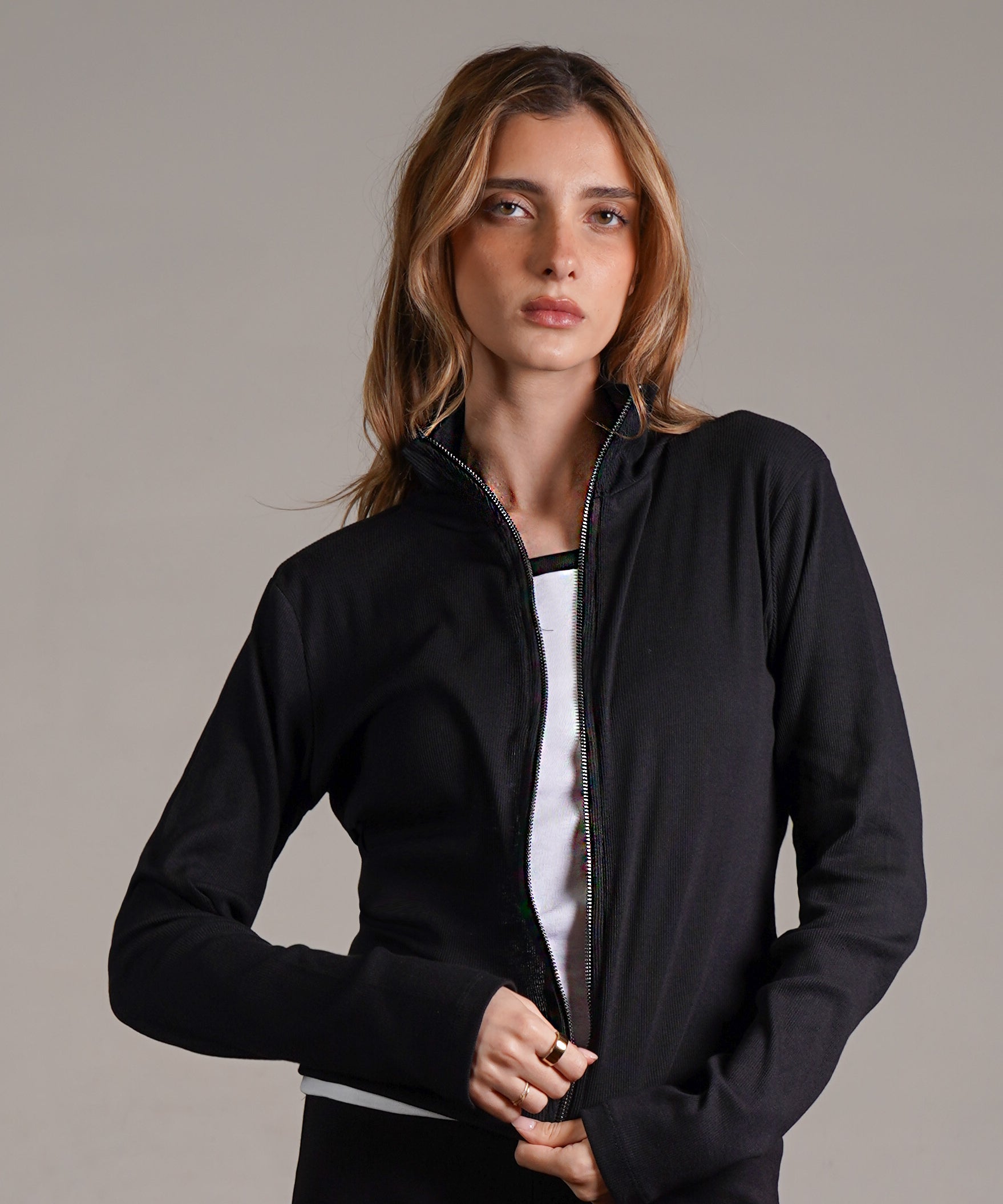 קרדיגן רוכסן 100% כותנה