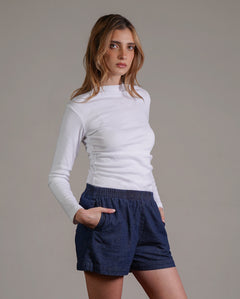 חולצה עם כיווצים 100% כותנה