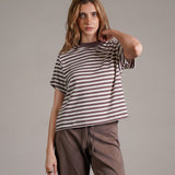 חולצת פסים שרוול קצר 100% כותנה