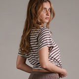 חולצת פסים שרוול קצר 100% כותנה