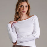 חולצת אוף שולדר שרוול ארוך 100% כותנה