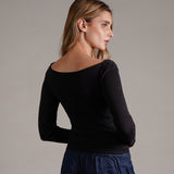 חולצת אוף שולדר שרוול ארוך 100% כותנה