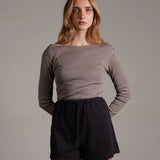 חולצת אוף שולדר שרוול ארוך 100% כותנה