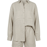 Oversized Button Shirt + Shorts 100% Linen