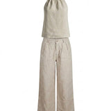 Page Top + Pleated Trousers 100% Linen