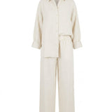 Button Shirt + Pleated Trousers 100% LInen