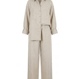 Button Shirt + Pleated Trousers 100% LInen