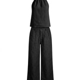 Page Top + Pleated Trousers 100% Linen