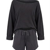 Oversized Rugby Off-Shoulder + Shorts