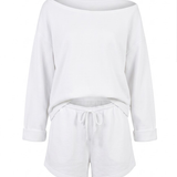 Oversized Rugby Off-Shoulder + Shorts