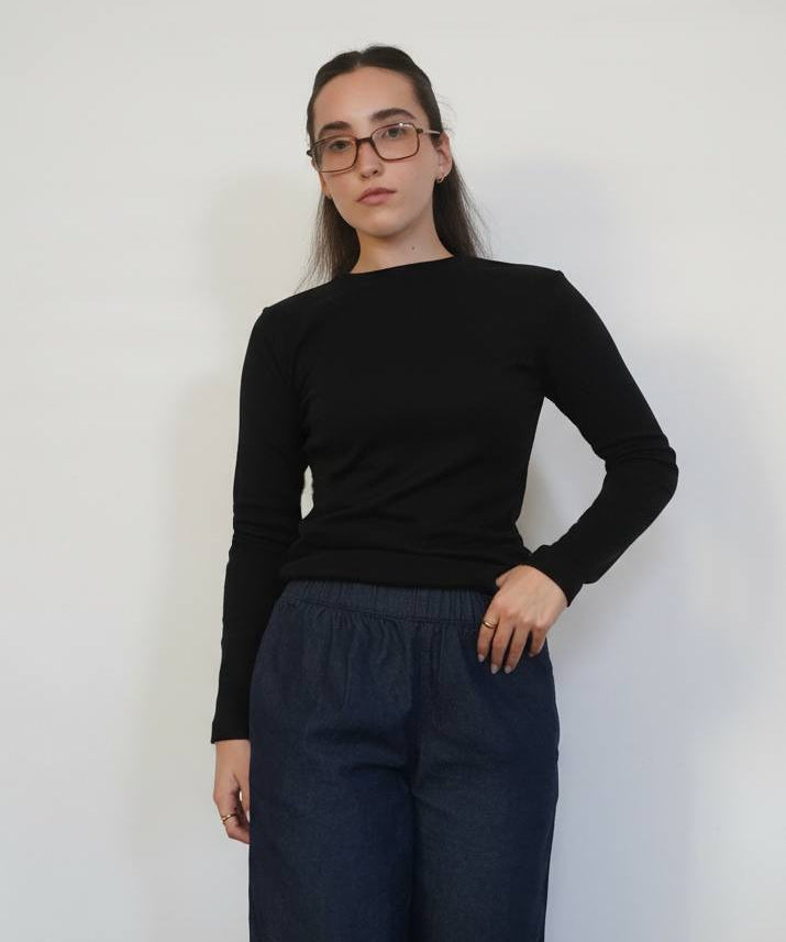 חולצה דמוי גולף עם כיווצים 100% כותנה