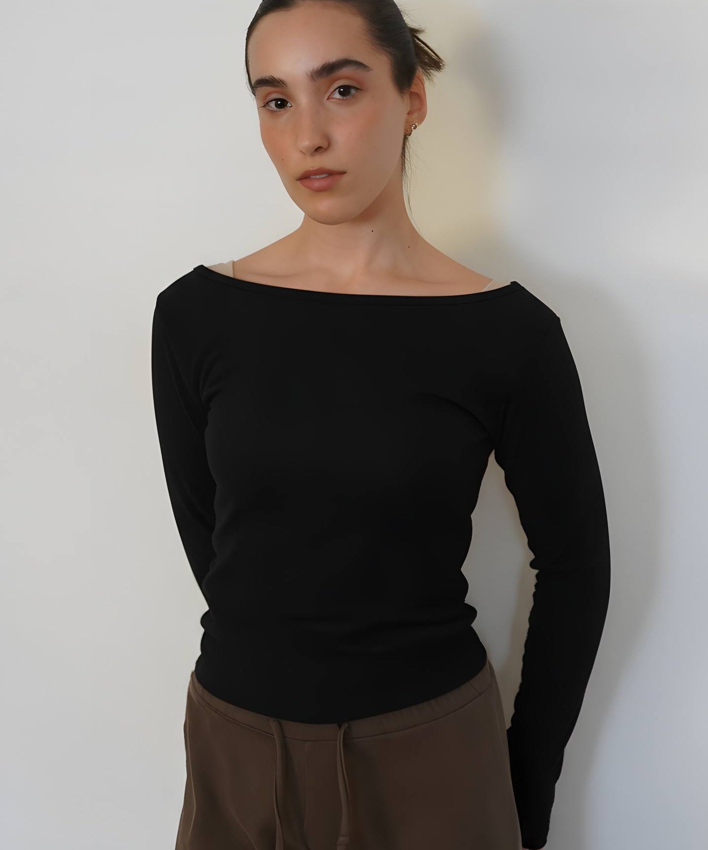 חולצת אוף שולדר שרוול ארוך 100% כותנה