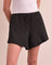 Black Rib Shorts 100% Cotton on model