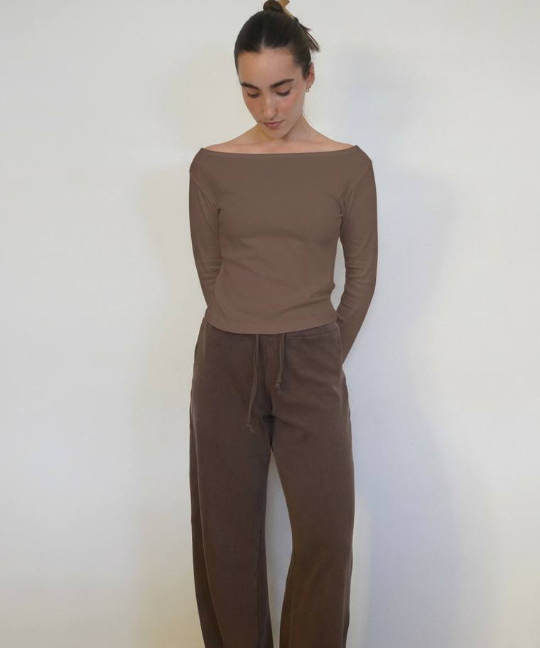 חולצת אוף שולדר שרוול ארוך 100% כותנה