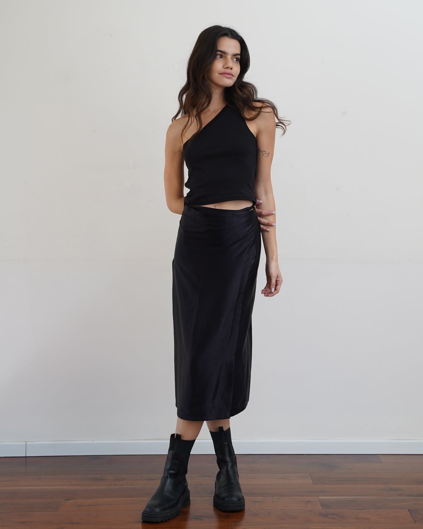 100% Silk Charmeuse Wrap Skirt