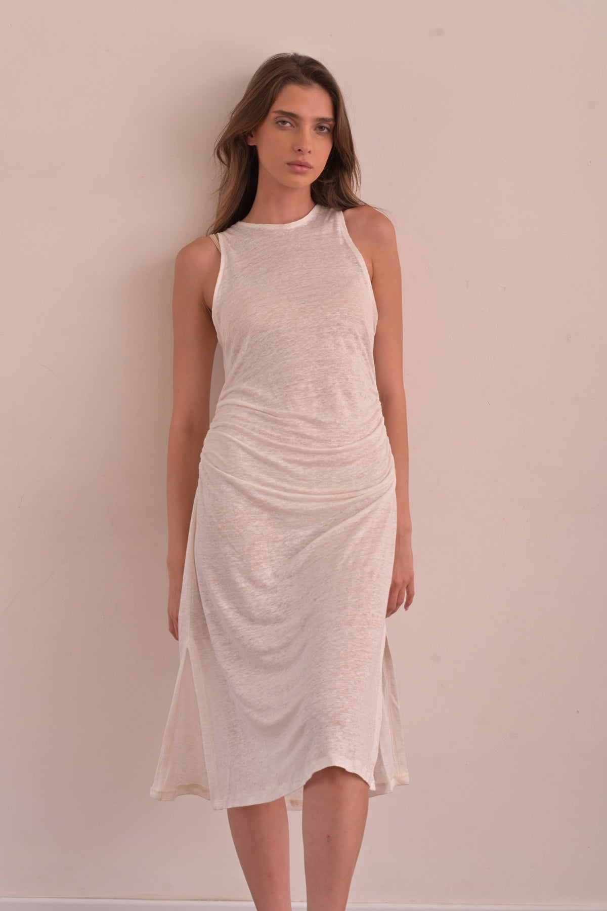 knit linen dress 100% Linen Shop:Sets COLOR:WEDGEWOOD Homecoming Dresses Jcpenney Formal this mini dress showcases
