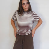 חולצת פסים שרוול קצר 100% כותנה