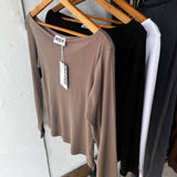 חולצת אוף שולדר שרוול ארוך 100% כותנה