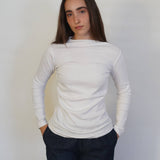 חולצה דמוי גולף עם כיווצים 100% כותנה