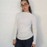 חולצה דמוי גולף עם כיווצים 100% כותנה