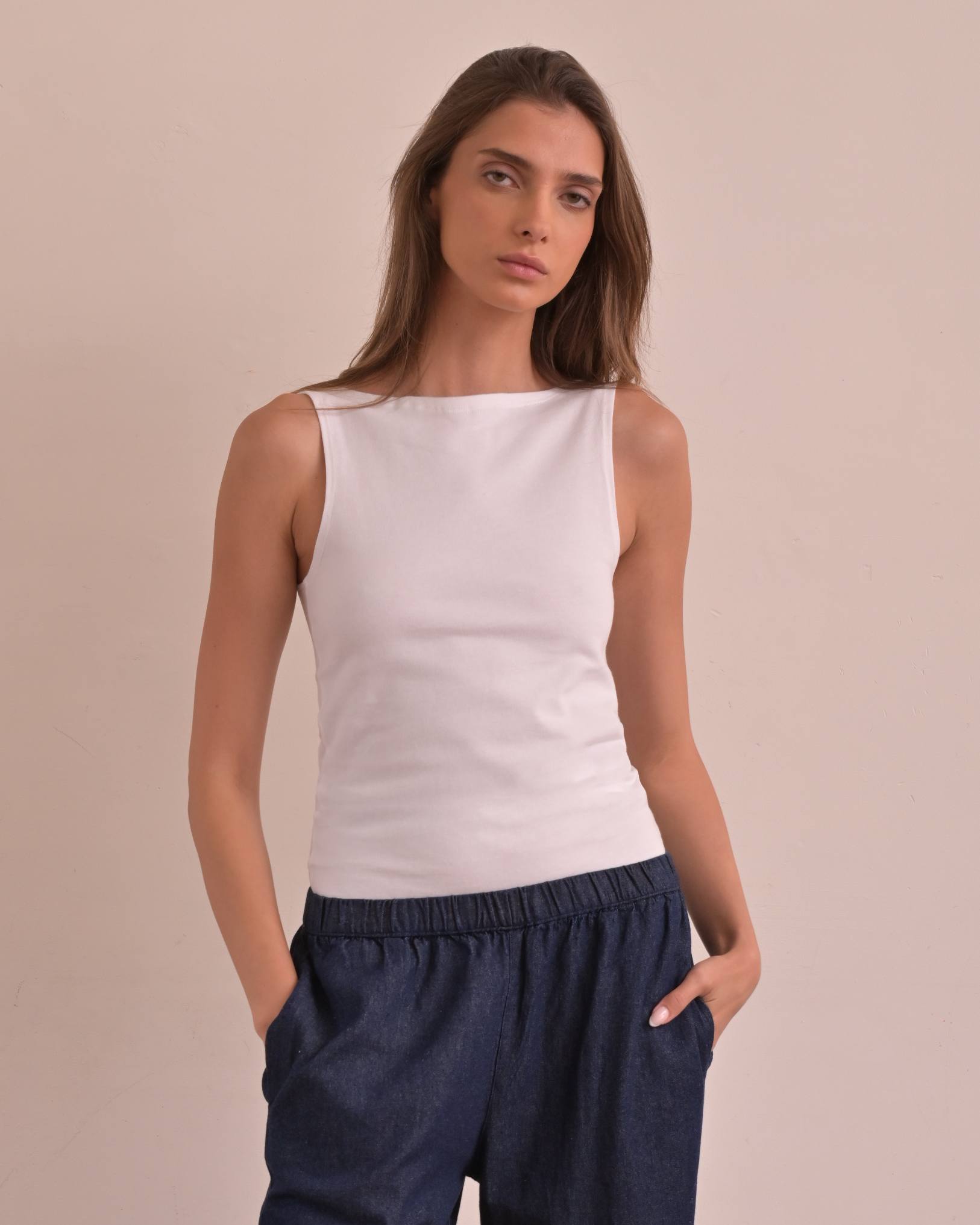 Boat-Neck Tank 100% Cotton – Uniform Apparel