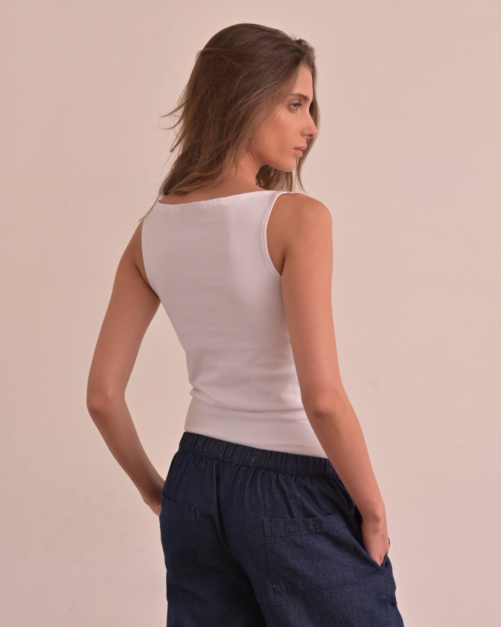 Boat-Neck Tank 100% Cotton – Uniform Apparel