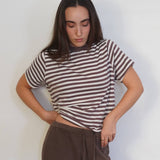 חולצת פסים שרוול קצר 100% כותנה