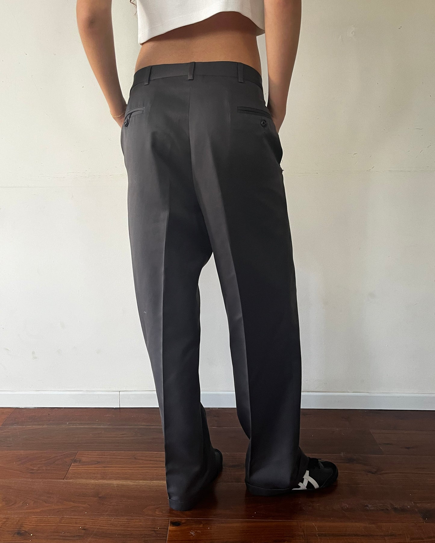 Grey Pleated Trousers