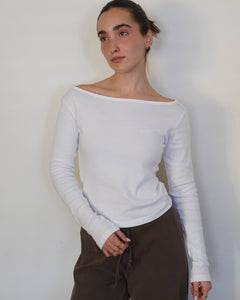 חולצת אוף שולדר שרוול ארוך 100% כותנה