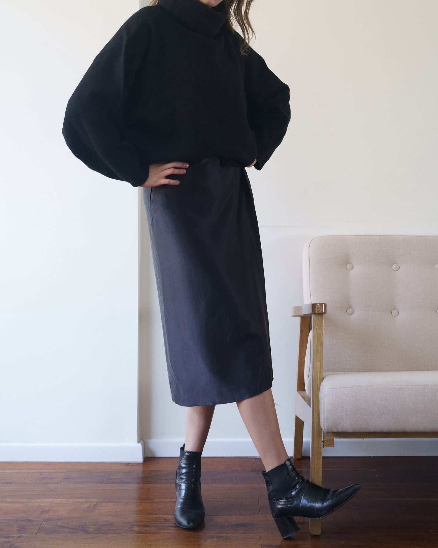 100% Silk Charmeuse Wrap Skirt